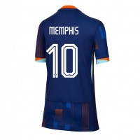 Stroje piłkarskie Niderlandy Memphis Depay #10 Koszulka Wyjazdowej dla damskie ME 2024 Krótki Rękaw